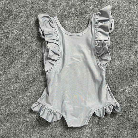 The Unbranded Brand Other - Baby Girl One Piece Swimsuit Ruffle Sleeve Bathing Suit Silver/Grey